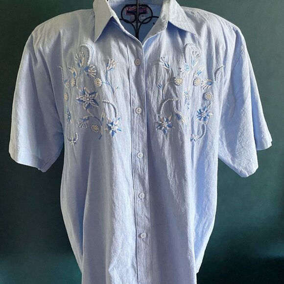 Pearl River - Vintage Chambray Button Down Top - Picture 1 of 11